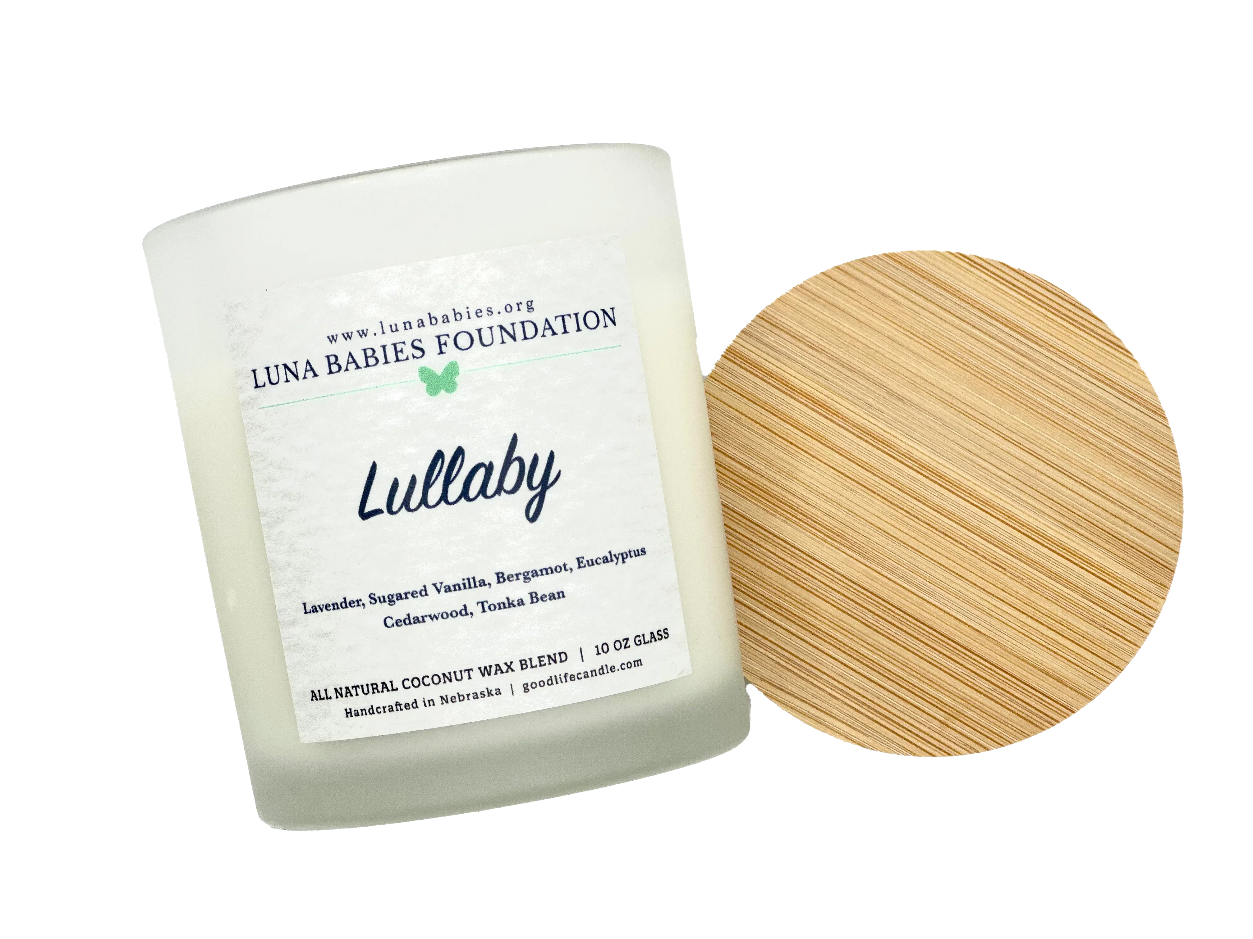 The Lullaby candle, created for Luna Babies Foundation
